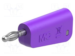Plug; 4mm banana; 19A; 30VAC; 60VDC; violet; nickel plated; 2.5mm2