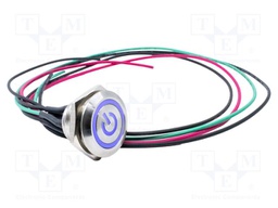 ANTI VANDAL SW, SPST, 2A, 36VDC, BLUE