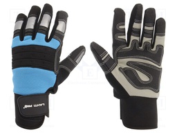 Protective gloves; Size: 8; black/blue; microfiber,plastic