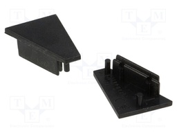Cap for LED profiles; black; ABS; Application: CORNER14