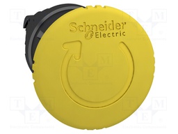 Switch: emergency stop; Stabl.pos: 2; 22mm; yellow; Illumin: none