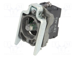 Contact Block, w/ Green LED, Screw, 1 Pole, 6 A, 120 V, Schneider Harmony XB4 Series Actuators
