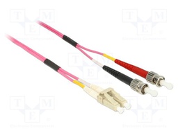 Fiber patch cord; OM4; LC/PC,ST/PC; 0.5m; 50/125um; LSZH; violet