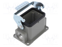 Enclosure: for HDC connectors; size D6B; with latch; straight