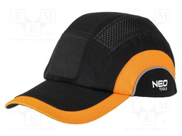 Baseball cap; strengthened construction; orange-black; cotton