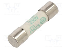 Fuse: fuse; ceramic; 1.6A; 250V; time-lag; 5x20mm; brass