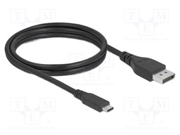 Cable; DisplayPort plug,USB C plug; DisplayPort 1.4; 1m; black