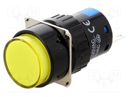 Switch: push-button; Pos: 2; SPST; yellow; Leads: for soldering