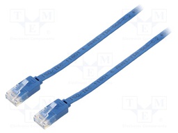 Patch cord; U/UTP; 6; stranded; Cu; PVC; blue; Len: 0.5m; 32AWG
