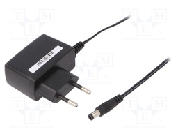 Power supply: switched-mode; 12VDC; 0.5A; Out: 5,5/2,1; 6W; Plug: EU