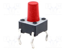 Microswitch TACT; SPST-NO; Pos: 2; 0.05A/12VDC; THT; 2.45N; 6x6x4mm