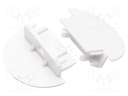 Cap for LED profiles; white; ABS; Application: GROOVE14