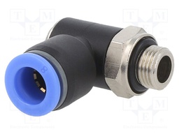 Push-in fitting; angled; -0.95÷15bar; nickel plated brass,PBT