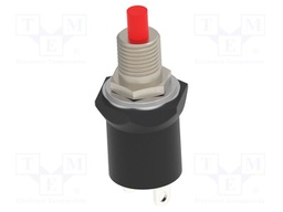 Switch: push-button; Pos: 2; SPST; 3A/125VAC; OFF-(ON); 100MΩ; round