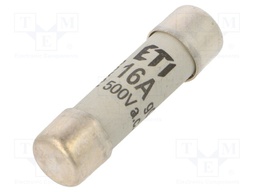 Fuse: fuse; gG; 16A; 500VAC; cylindrical; 10,3x38mm