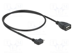 Cable; OTG,USB 2.0; 0.5m; black; Connector colour: black