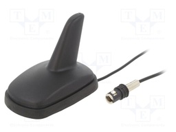 Antenna; SHARK; AM,FM; SNAP male; black; 12VDC; RG174; 87÷108MHz