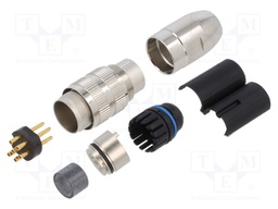 Connector: M16; male; for cable; IP68; plug; soldering; 250V; PIN: 6
