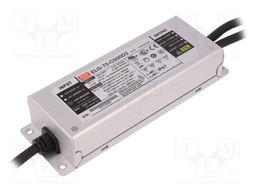 Power supply: switched-mode; LED; 75W; 75÷150VDC; 500mA; IP67; 800g