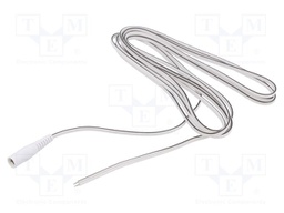 Cable; wires,DC 5,5/2,5 socket; straight; 0.5mm2; white; 3m