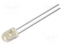 LED; white warm; oval; 5.1x4.3mm; 36000mcd; Front: convex; 3.1VDC