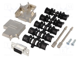D-Sub HD; PIN: 15; plug; female; soldering; for cable; black