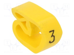 Markers for cables and wires; Label symbol: 3; 8÷16mm; PVC; H: 6mm