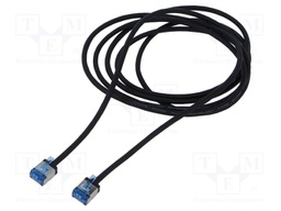 Patch cord; U/FTP; 6a; stranded; Cu; LSZH; black; 2m; 32AWG; -20÷75°C