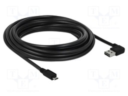 Cable; USB 2.0; gold-plated; 5m; black; 22AWG,26AWG; 480Mbps