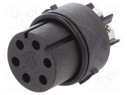 Connector: circular; female; PIN: 6; 3A; 250V; 1mm2