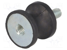 Vibration damper; M8; Ų:30mm; rubber; L:25mm; Thread len:23mm