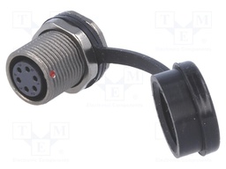 Socket; female; ST12; PIN: 6; IP67; 5A; soldering; 125V; 0.75mm2