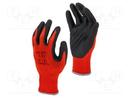 Protective gloves; Size: 9; red-black; tag