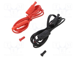 Test lead; PVC; 2m; 15A; red and black