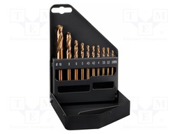 Drill set; for metal; high speed steel cobalt HSS-Co; 10pcs.