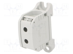 Splice terminal: rail; STB; 50mm2; ways: 1; terminals: 2; grey; TS35