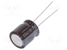 Capacitor: electrolytic; low impedance; THT; 820uF; 10VDC; ±20%