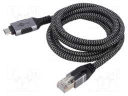 Cable; USB 3.1; RJ45 plug,USB C plug; 2m; 1Gbps; Øcable: 5.6mm