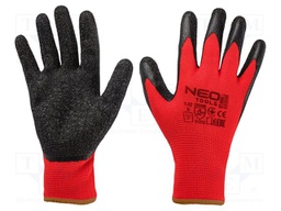 Protective gloves; Size: 9; black-red; polyester; Safety cat: 2