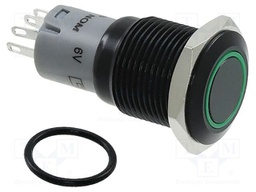 Switch: vandal resistant; Pos: 2; SPDT; 2A/48VDC; ON-(ON); green