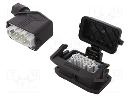 Connector: HDC; Type: with cable gland; Pitch: 57x27mm; 500V; 16A