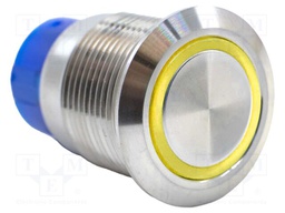 Switch: vandal resistant; SPDT; 3A/250VAC; IP67; ON-(ON); yellow