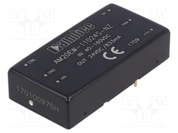 Converter: DC/DC; 20W; Uin: 40÷160V; 24VDC; Iout: 833mA; 2"x1"; 28g