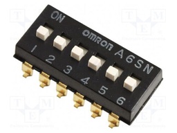 Switch: DIP-SWITCH; Poles number: 6; ON-OFF; 0.025A/24VDC; Pos: 2