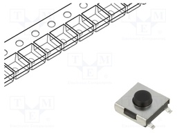 Microswitch TACT; SPST-NO; Pos: 2; 0.05A/12VDC; SMT; none; 3.2N
