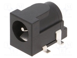 Socket; DC supply; male; 5,5/2,1-2,5mm; 5.5mm; 2.1mm; SMT; 5A; 12VDC