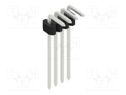 Connector: pin strips; pin header; male; PIN: 4; 1.27mm; THT; 1x4
