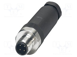 Connector: M12; plug; PIN: 4; 250V; straight; IP65; screw terminal
