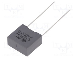Capacitor: polypropylene; X2; 10nF; 10mm; ±10%; 13x6x12mm; 440VAC