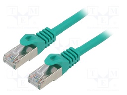Patch cord; S/FTP; 6a; solid; Cu; LSZH; green; 15m; 27AWG; Cablexpert